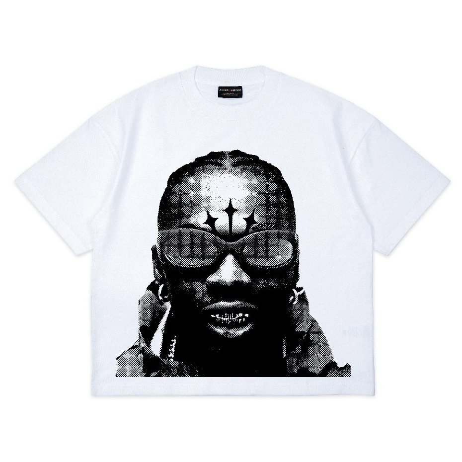 AccentAmbios Boxy Oversized Tshirt Carti White Unisex - Cotton Combed 20s