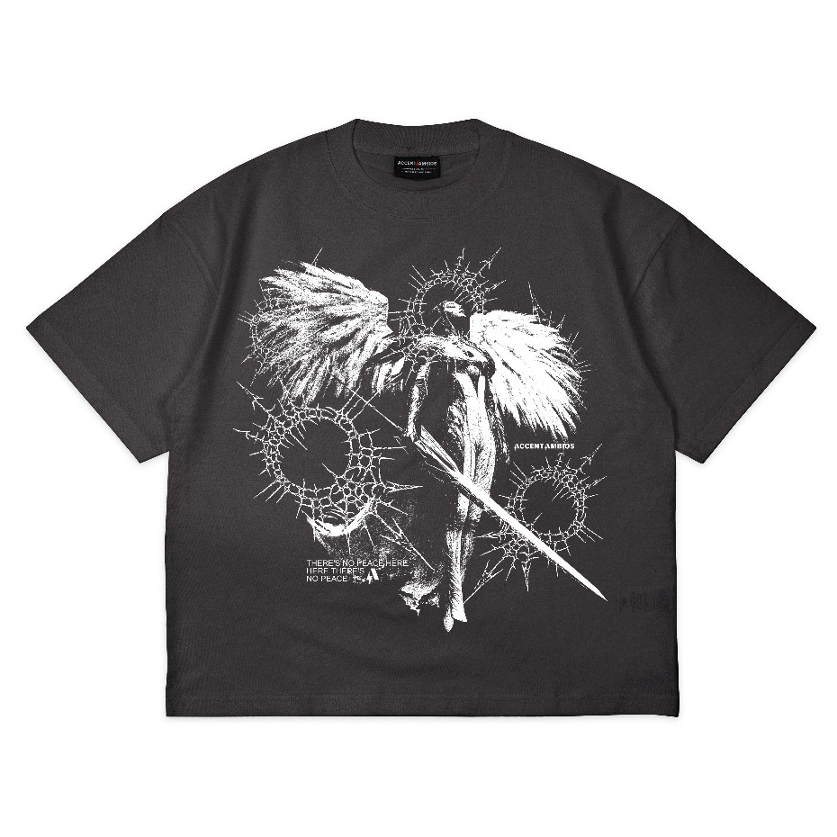 AccentAmbios Boxy Oversized Tshirt DarkAngel Grey Unisex - Cotton Combed 20s