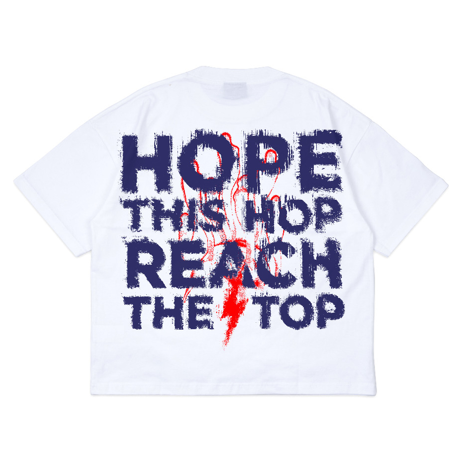 AccentAmbios Kaos Boxy Oversized Hope White Pria dan Wanita - Cotton Combed 20s