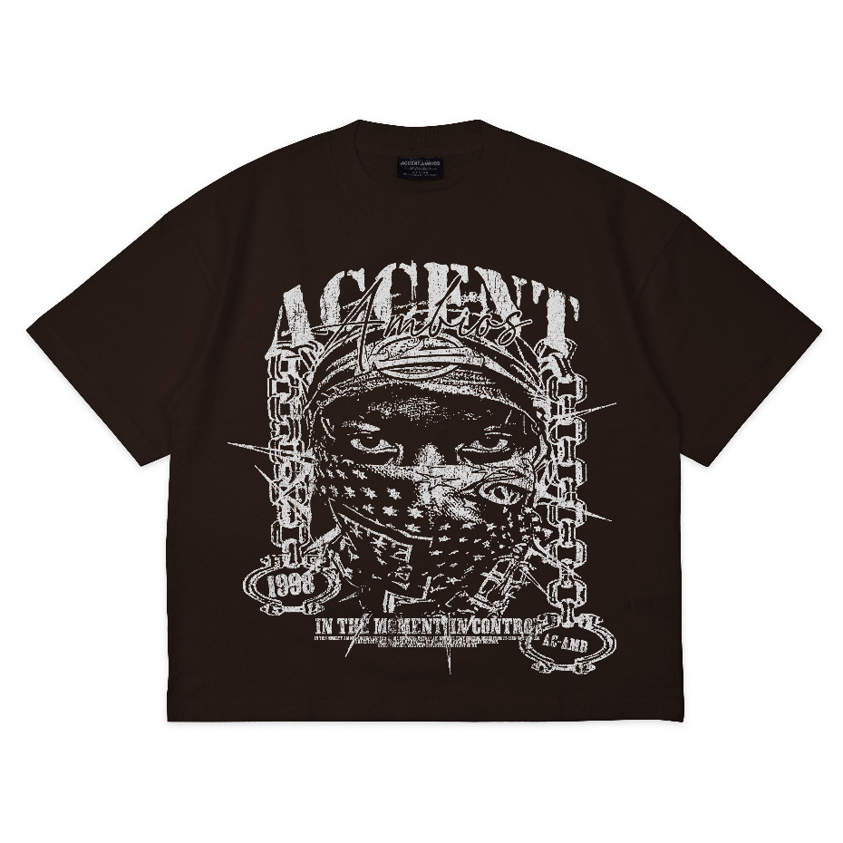 AccentAmbios Kaos Boxy Oversized AcAmb Gangster Brown - Cotton Combed 20s