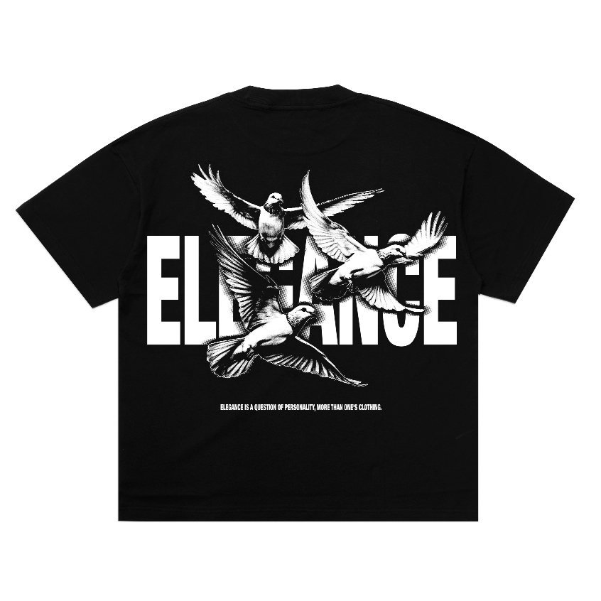 AccentAmbios Boxy Oversized T-Shirt Elegance Black Unisex - Cotton Combed 20s