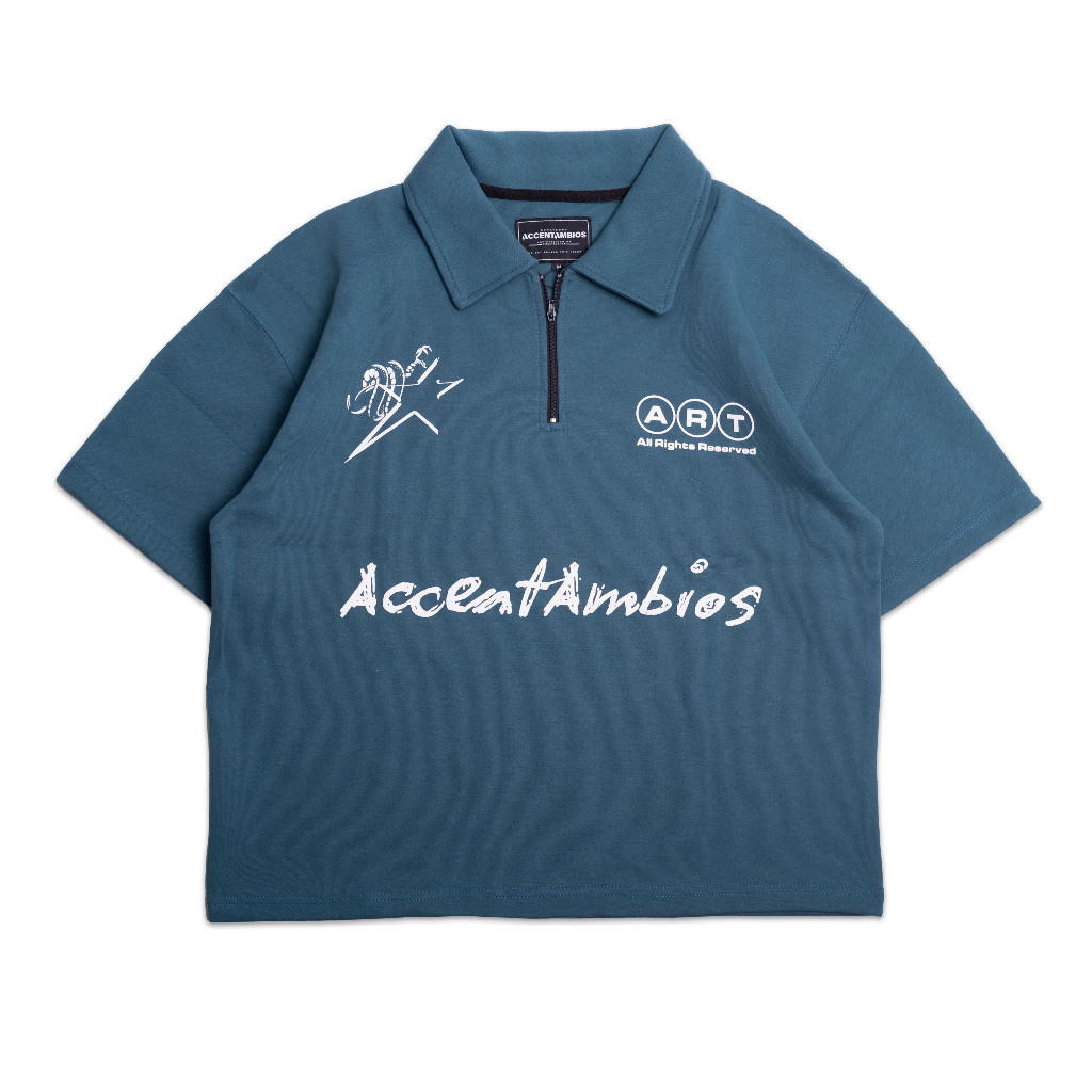 AccentAmbios Boxy Cut Halfzip Shirt Tosca AcAmb