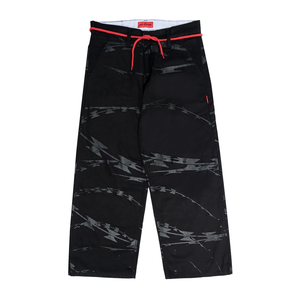 AccentAmbios Barbed Black Full Print Baggy Pants