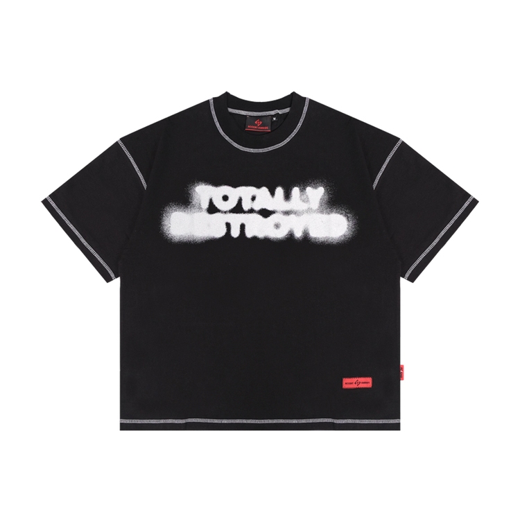 AccentAmbios Destroyed Black 16s HeavyWeight Boxy Tshirt
